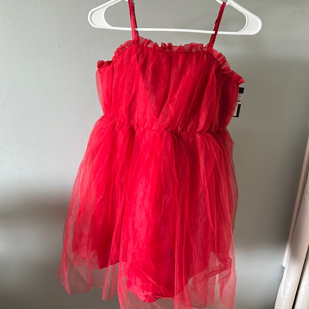NWT- Art Class- sleeveless red tulle dress.